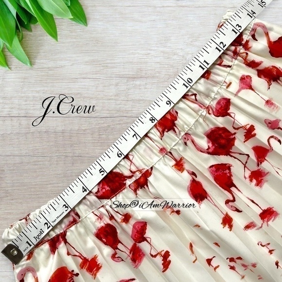J.Crew flamingo print pleated a-line pull-on midi skirt *shop@iamwarrior - Picture 7 of 11